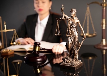 Judge- Gavel, Scale on Table