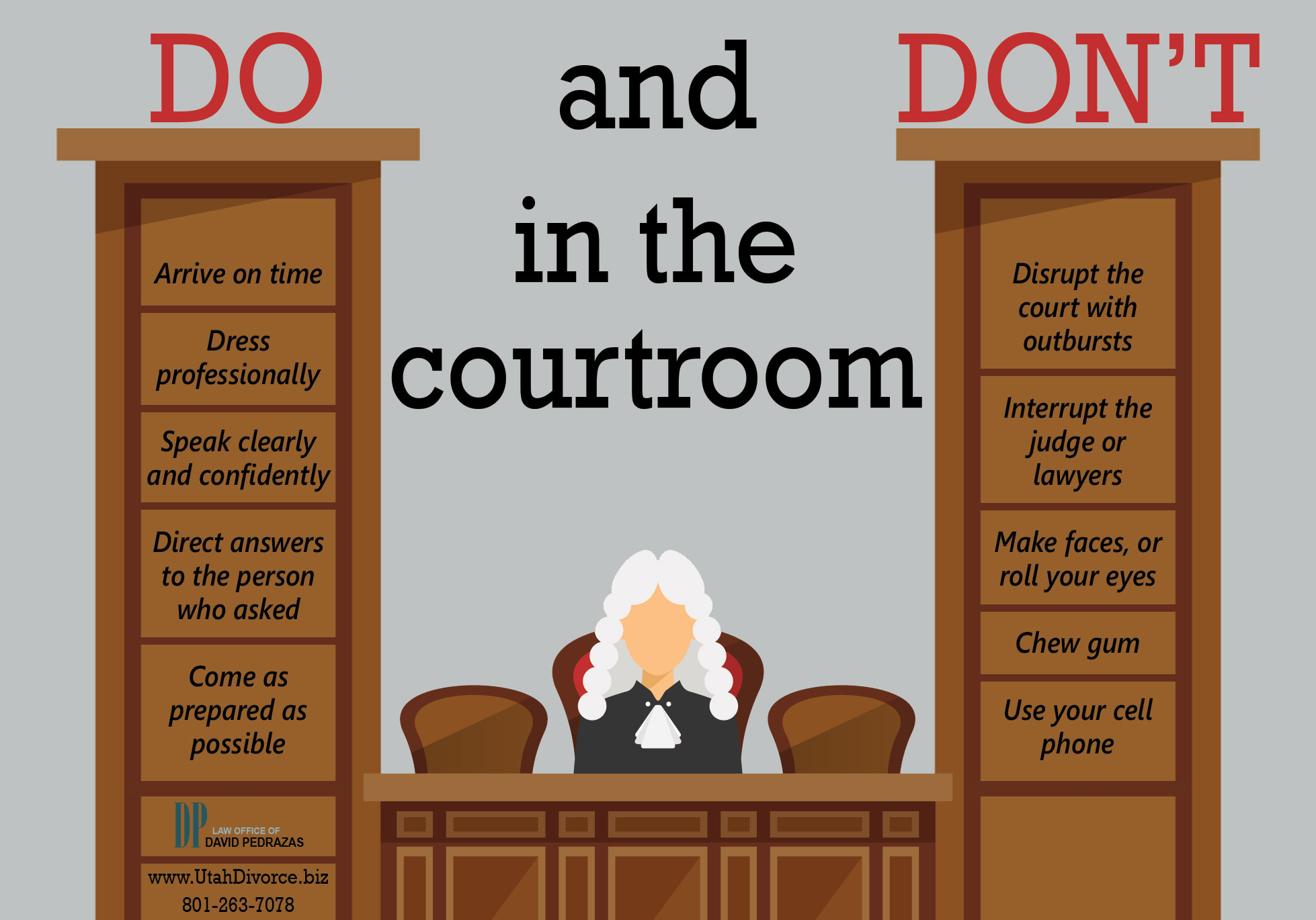 Courtroom Etiquette - Do's And Don'ts In The Courtroom - Utah Divorce